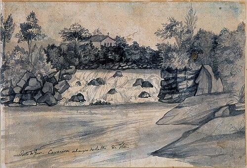 Porto de Goes, cachoeira abaixo do Salto de Itu, 1835, Miguelzinho Dutra