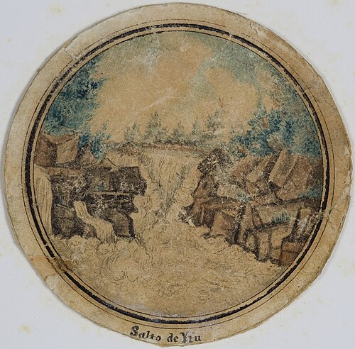Salto de Itu, no rio Tietê, 1845, Miguelzinho Dutra