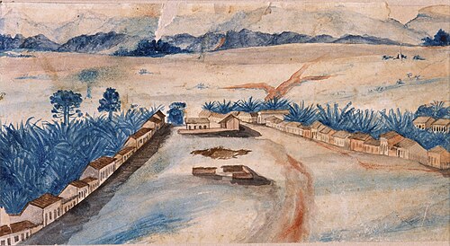 Rancho e paisagem, 1835, Miguelzinho Dutra