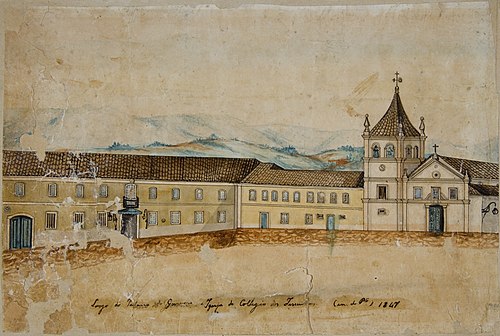 Largo do Palácio do Governo e Igreja do Colégio dos Jesuítas, São Paulo, 1847, Miguelzinho Dutra