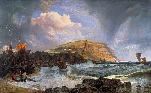 Hastings: Boats Making the Shore in a Breeze, 1819, John James Chalon