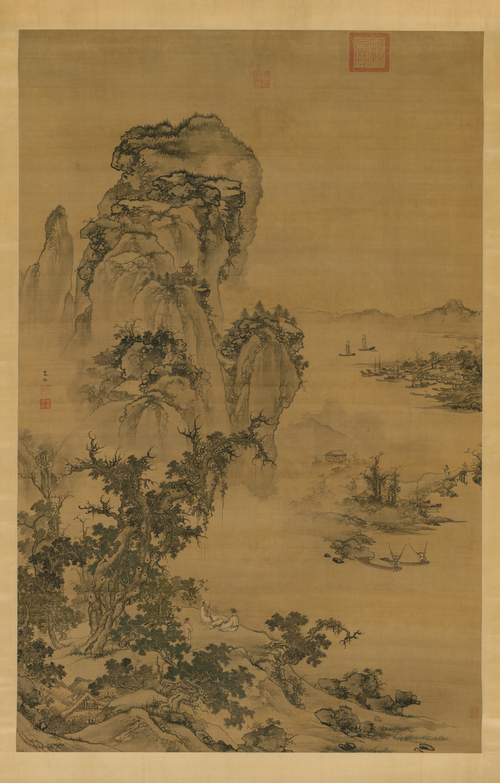 朱端烟江远眺图轴, , Zhu Duan