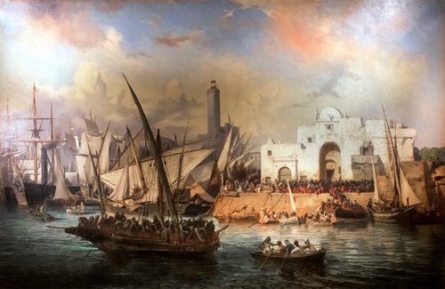 Embarquement des zouaves partant d'Alger pour la Crimée, 1855, Vincent Courdouan
