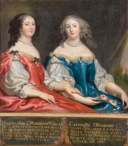 Portrait of Madeleine and Catherine d'Angennes, 1700, Juste d'Egmont