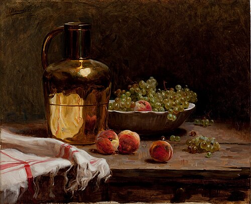 Still life - Grapes and Peaches, 1950, Pedro Alexandrino