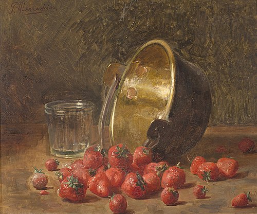 Still life with strawberries, , Pedro Alexandrino