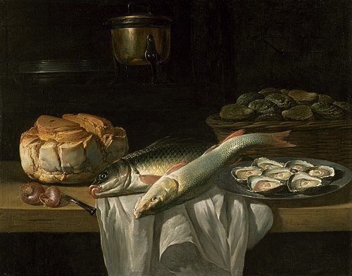 Still Life with Carp and Pike, 1652, Pieter van Boucle