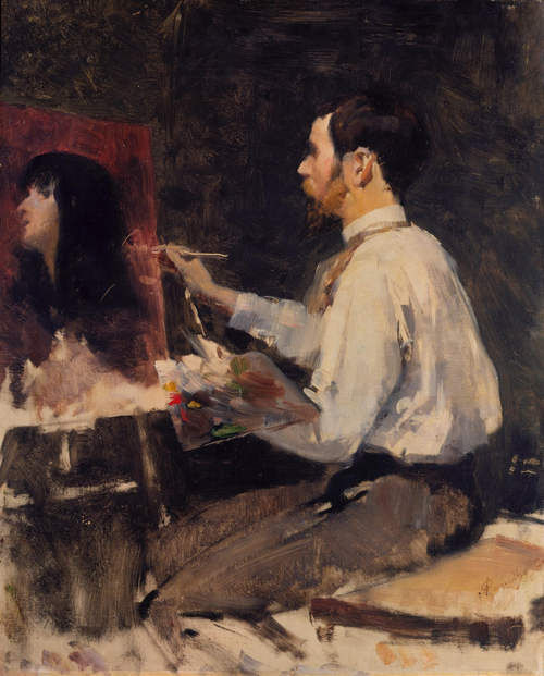 O pintor Silva Porto, estudo, 1880, António Ramalho