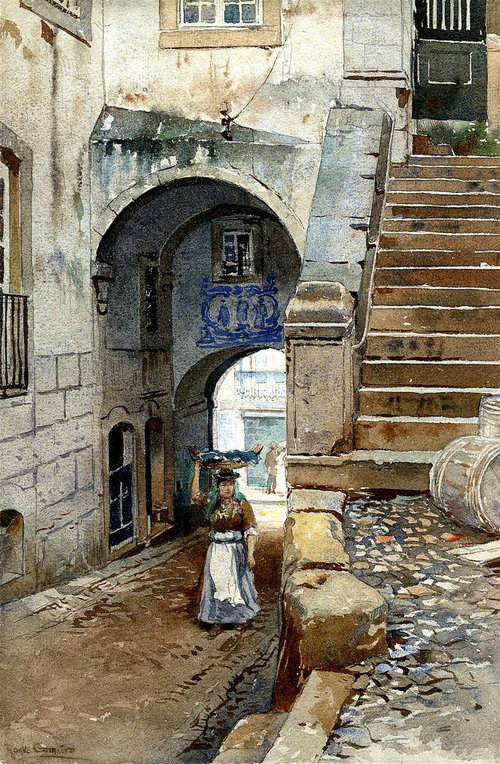 Arco Escuro, Alfama, 1925, Alfredo Roque Gameiro