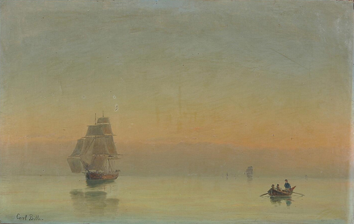 Evening at sea., 1850, Carl Ludvig Bille