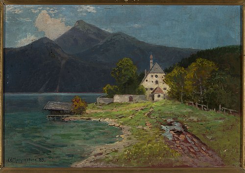 Landscape with a lake in the mountains, 1920, Carl Ernst Morgenstern