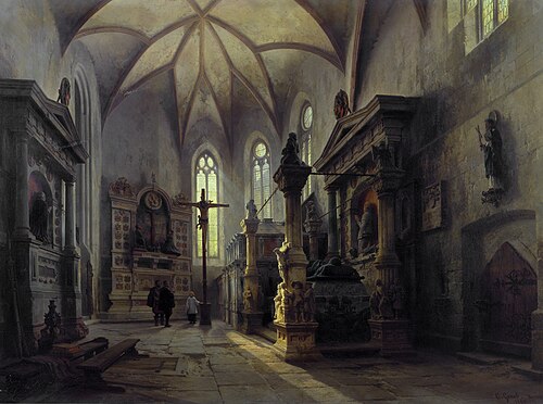 Funeral monuments of the Counts  zu Mansfeld in Andreaskirche Eisleben, 1860, Carl Georg Anton Graeb