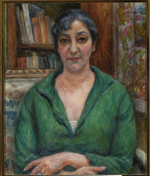 Wife's portrait in a green sweater, 1921, Józef Pankiewicz