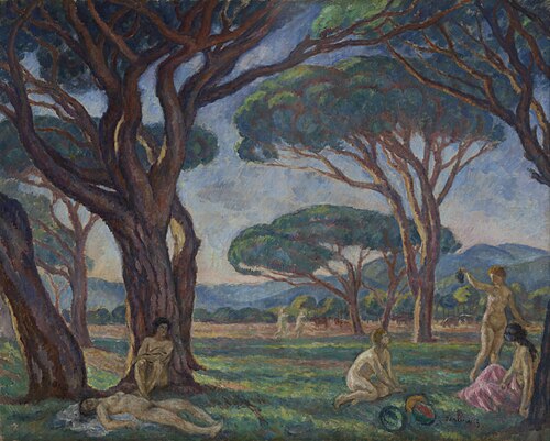 Landscape from Provence with Idyllic Scenes, 1912, Józef Pankiewicz