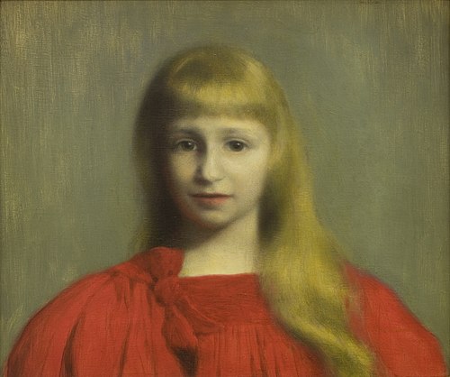 Little Girl in Red Dress, 1897, Józef Pankiewicz