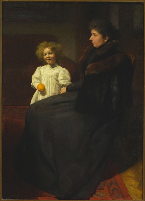 Portrait of Mrs. Oderfeld with her daughter (Lady with a child, Portrait of Mrs. O.), 1899, Józef Pankiewicz
