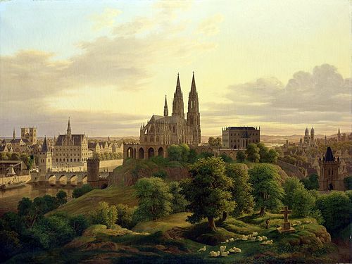 A Medieval Town, 1830, Carl Hasenpflug