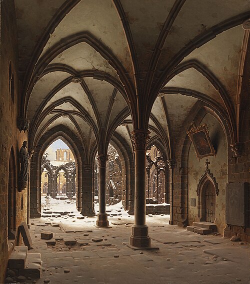 The Ruins of Walkenried Abbey in Winter, 1843, Carl Hasenpflug