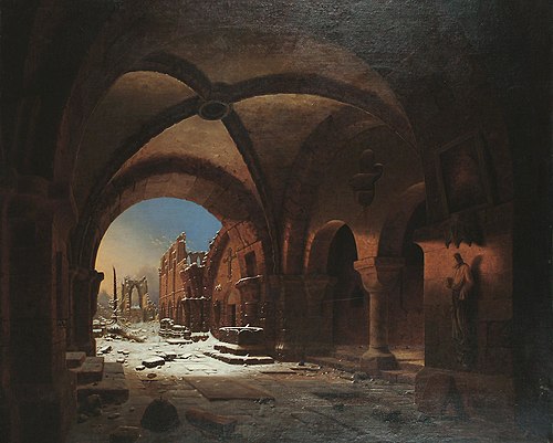 Sunset upon Walkenried Abbey, , Carl Hasenpflug
