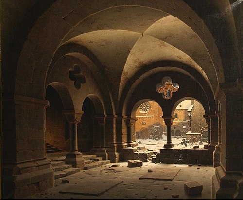The Cloister of the Cathedral of Halberstadt, 1841, Carl Hasenpflug