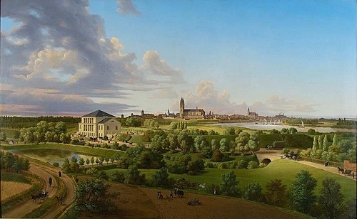 Magdeburg, View from Southeast, 1831, Carl Hasenpflug