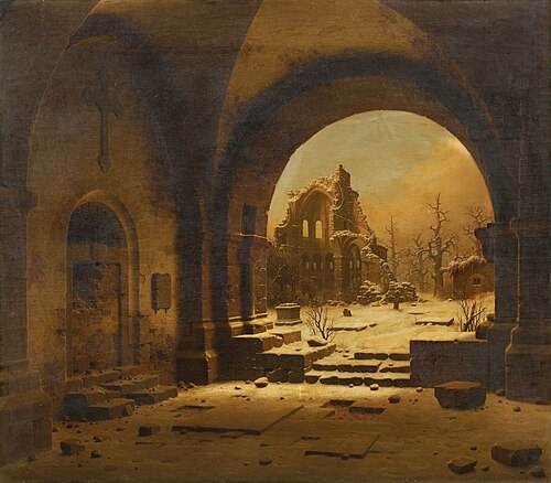 The remains of the Cloister Heisterbach, 1845, Carl Hasenpflug