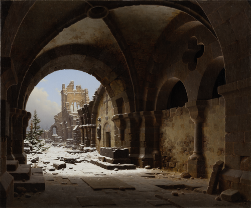 Church Ruin in Winter, 1848, Carl Hasenpflug
