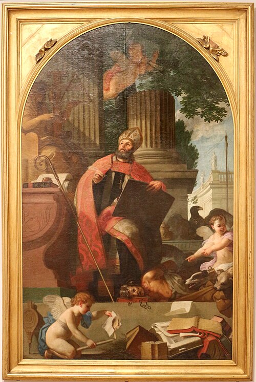 Saint Augustine defeats heresy, 1736, Vieira Lusitano