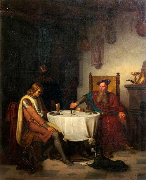 Count Eberhard Cutting the Tablecloth, 1847, Carl Johann Lasch