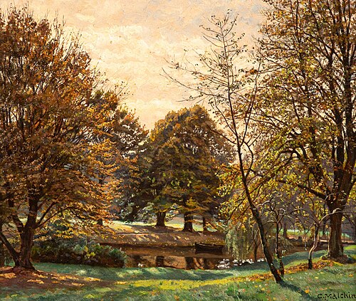 Pond in the Paulshöhe park area near Schwerin, 1901, Carl Malchin