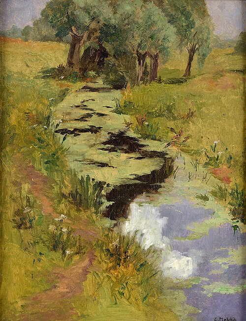 Summer landscape with creek, , Carl Malchin