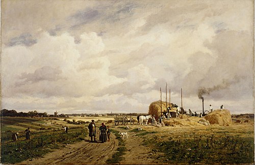 Use of the first threshing machine at Lankow near Schwerin in 1882, 1882, Carl Malchin