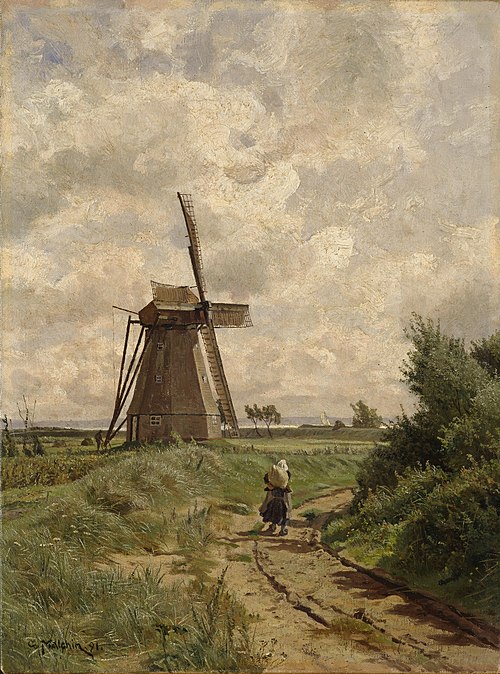 Windmill near Ahrenshoop, 1891, Carl Malchin