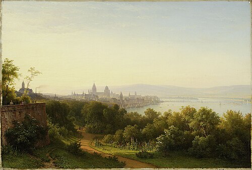 View of Mainz on the Rhine, 1846, Carl Morgenstern