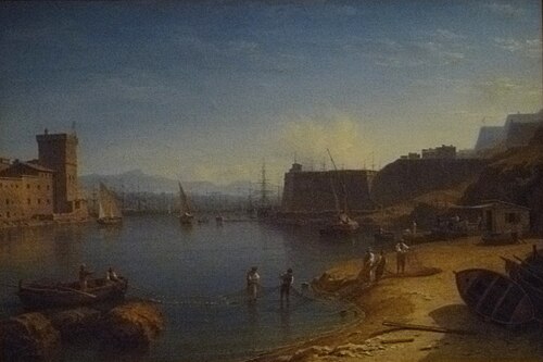 Entering the port of Marseille, 1843, Carl Morgenstern