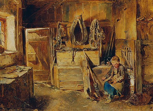 In der Geschirrkammer, 1840, Carl Schindler