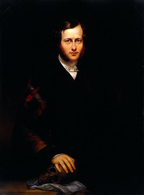 Portrait of a Man, Wearing Academic Robes and Holding a Skull, 1835, Carl Schmid