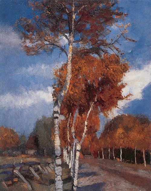 Birch grove in autumn, 1891, Carl Vinnen