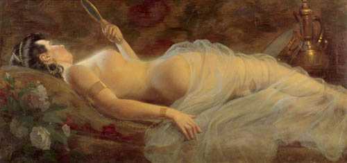 Reclining Woman With Mirror, 1908, Carl Wenig