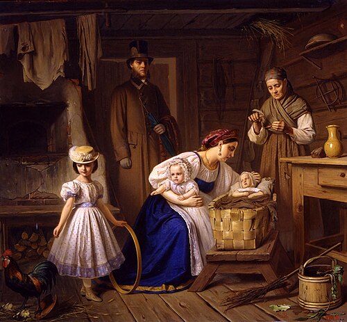 Кормилица пришла навестить своего больного ребёнка., 1886, Carl Wenig