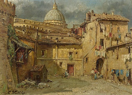 in the Street of Rome, 1927, Carl Wuttke