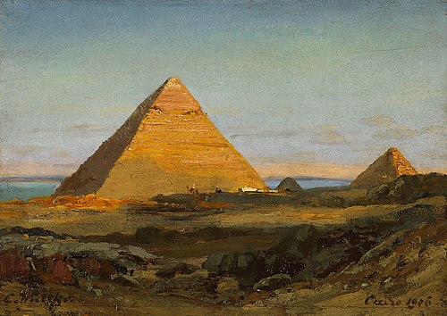 The pyramids of Giza, 1906, Carl Wuttke