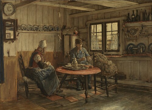 Interior in Marken, 1878, Xavier Mellery