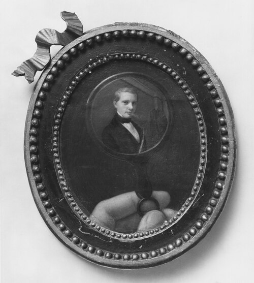 Selfportrait. Trompe l'oeil, 1900, Arvid Gottfrid Virgin