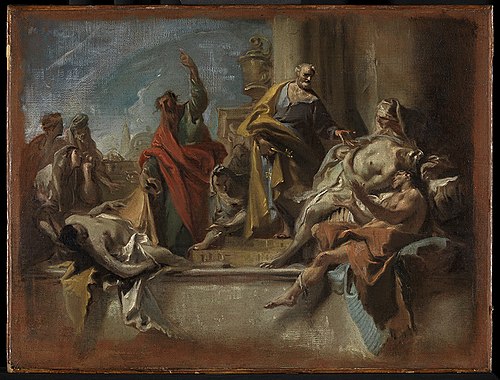 Die Apostel Petrus und Paulus, Kranke heilend, , Carlo Carlone