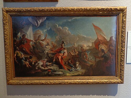 Mucius Scaevola before Lars Porsenna, 1720, Carlo Carlone