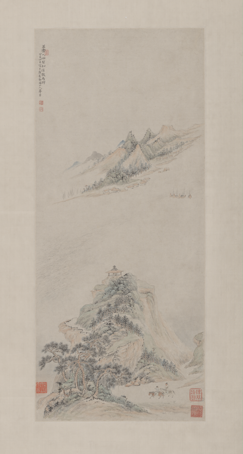 华喦松荫并辔轴, , Hua Yan