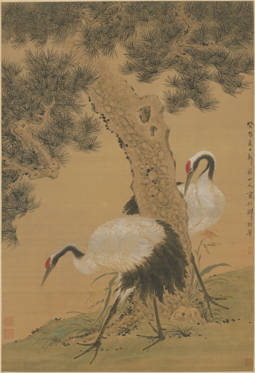 华喦松鹤轴, , Hua Yan