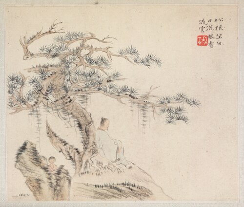 Album of Landscape Painting Illustrating Old Poems, 1745, Hua Yan
