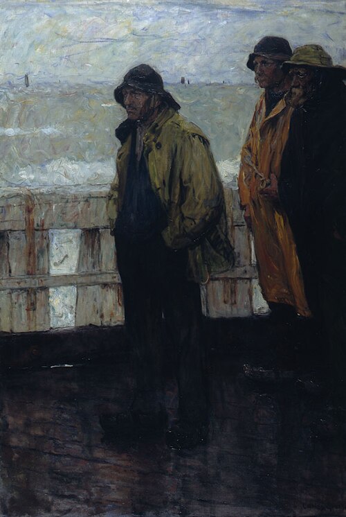 Lotsen auf dem Landungssteg, 1912, Carlos Grethe